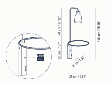 Bover Drop A/03 Nachttischleuchte