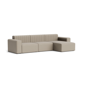 Norr11 RIFF Sofa, Three Seater with Chaise Lounge Left (Chaise Longue Left, Center, Right Arm)