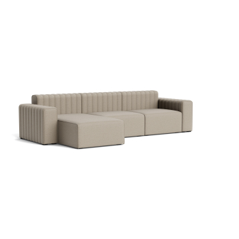 Norr11 RIFF Sofa, Three Seater with Chaise Lounge Right (Left Arm, Center, Chaise Longue Right)