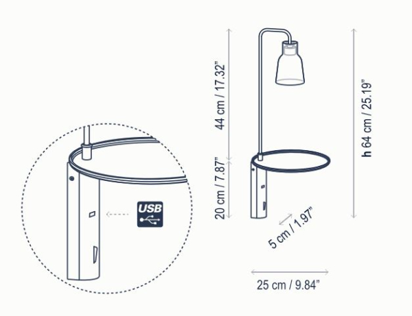 Bover Drop A/03 Nachttischleuchte