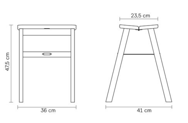 Form & Refine Angle Stool, Oak