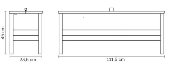Form & Refine A Line Storage Bench, Oak black